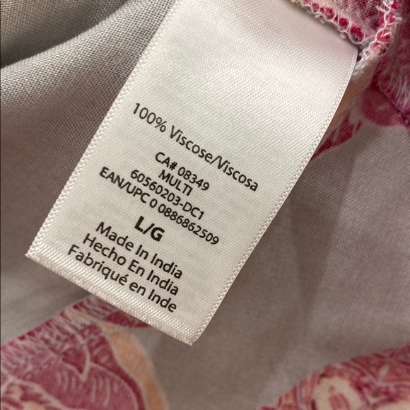 💥 Floral Peplum Wrap Top with Pink and Yellow Accents Women’s Large - Picture 6 of 14